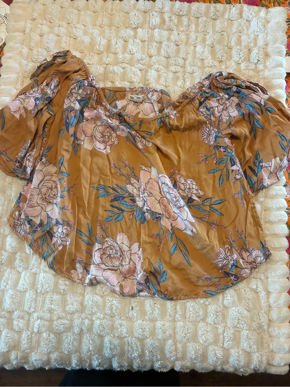 Billabong Floral High Waist Shorts in Brown & Pink Size Medium